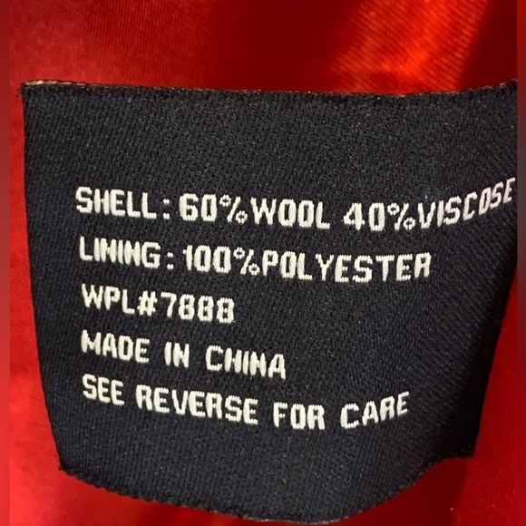 M60 Miss Sixty Black Wool Coat with gorgeous red color inside .Size M .🔥 - Picture 5 of 8